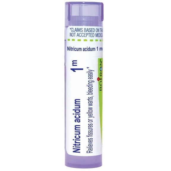 Boiron Nitricum Acidum 1M, Homeopathic Medicine for Fissures Or Yellow Warts, Bleeding Easily, 80 Pellets