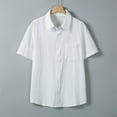 thumbnail image 2 of USNSM (M-5XL) Big and Tall Mens Linen Shirts Short Sleeve Button Down Shirts Cotton Summer Beach Vacation Shirts White XXL, 2 of 9