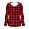 thumbnail image 3 of ZUKMRJPC Womens Long Sleeve Tunic Tops Button Down Vintage Plaid Casual Pullover Shirts Fall Lightweight Trendy Work Tops, 3 of 7