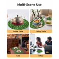 thumbnail image 2 of 13 Inch Round Placemats Set of 6, Christmas Reindeer Non Slip Heat Insulation PP Table Mats, Xmas Green Plaid Winter Snowflakes Washable Place Mats for Kitchen Dining Party Table Decor, 2 of 7