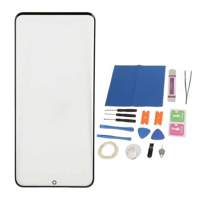 Reemplazo de la cubierta de vidrio de la pantalla exterior frontal para Samsung Galaxy S20 Ultra 5G G988 Kit de herramientas de reparación de pantalla de repuesto negro