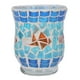 thumbnail image 1 of Portavelas de mosaico de estilo europeo, candelabro de cristal azul hecho a mano para restaurante y Bar, 1 of 14