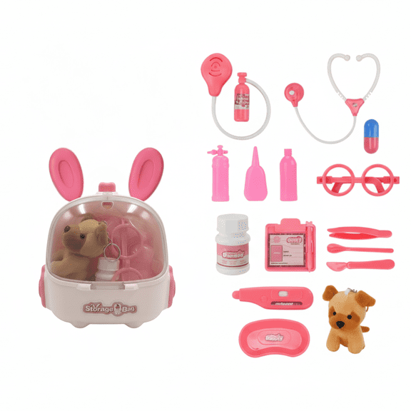 Doctor Play Set for Kids 3-7, 16-Piece Pretend Play Toy with Medical Tools, Ideal Birthday Gift for Toddlers & Preschool Boys & Girls (Pink)