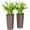 Brown, variant on TopComfy Set of 2 Stackable Tall Planters Modern Decorative Flower Pots Tapered Large Capacity Durable Drainage Control Space Saving Nesting Design for Home Garden Use, Brown