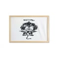thumbnail image 1 of Gorilla Wall Art with Frame, Illustration of a Creative Angelic Monkey with Wings Furry Grumpy Creature, Printed Fabric Poster for Bathroom Living Room, 35" x 23", Charcoal Grey White, by Ambesonne, 1 of 2