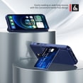 thumbnail image 2 of For Iphone 14 Magnetic Wallet Card Bag Leather Phone Case (Navy Blue),iPhone 15 Pro, 2 of 6