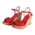 thumbnail image 3 of Ticikt Women's Wedge Platform Sandals, Espadrille Dressy Comfortable Summer Open Toe Ankle Strap Buckle Women Sandal, 3 of 9