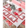 thumbnail image 4 of Valentines Placemats Sweet Gnome Valentines Day Place Mats for Dining Room Red Heart Leopard Washable Table Mats for Kitchen Dining Decorations Set of 4, 4 of 6
