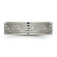 thumbnail image 3 of Chisel Titanium Polished Laser Etched 6mm Celtic Knot Flat Band, 3 of 7