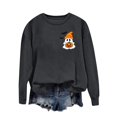 thumbnail image 4 of aohooy Halloween Women Tshirt Cute Funny Ghost Pumpkin Graphic Long Sleeve Shirt Fall Spooky Pullover Sweatshirts Tops Dark Gray,M, 4 of 5