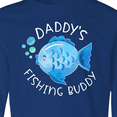 thumbnail image 4 of Inktastic Daddy's Fishing Buddy with Cute Blue Fish Long Sleeve Youth T-Shirt, 4 of 5