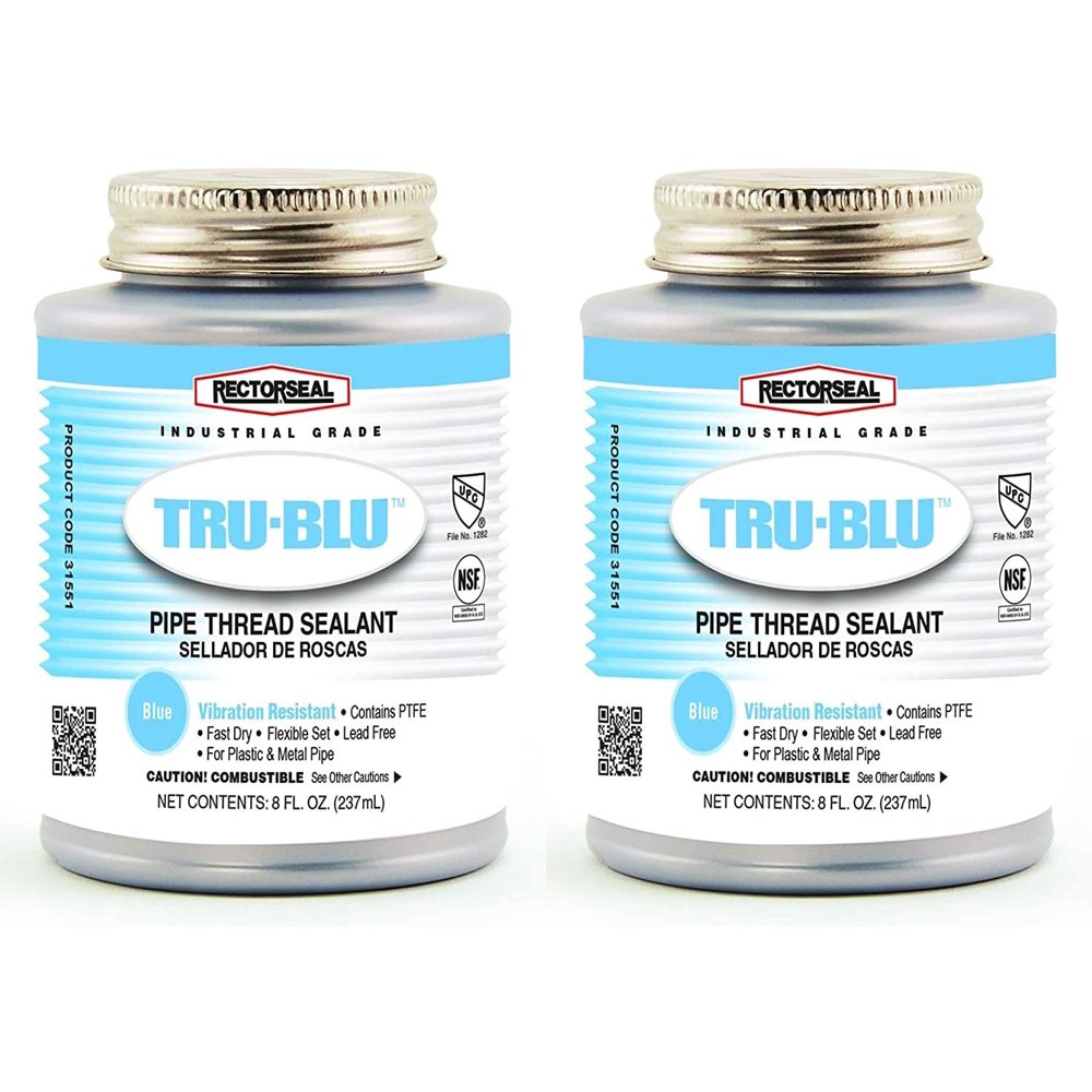 Rectorseal 31551 1/2 Pint Brush Top TruBlu Pipe Thread Sealant (Two