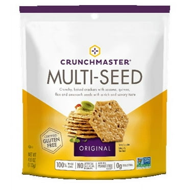 Crunchmaster Multi-Seed Original Crackers, 4 oz Plastic Stand-Up Pouch