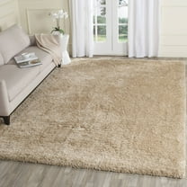 SAFAVIEH Supreme Charlton Solid Plush Polyester Shag Area Rug, Beige, 8' x 10'