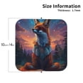 thumbnail image 2 of Pofeuu Starry Sky Meditating Fox Print Coasters for Drinks, 4Pack PU Leather Coasters, Bar Drink Coasters for Tabletop Protection, Furniture from Damage-Square, 2 of 6