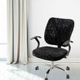 thumbnail image 4 of simhoa Computer Office Chair Covers for Stretch Rotating Seat Back Chair Slipcovers Black Set, 4 of 8