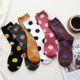 thumbnail image 6 of Tumao 6-Pair Women's Crew Socks, Womens Socks Polka-dot Above Ankle Novel, Soft Thin Lightweight Breathable Casual & Athletic, 6 of 6
