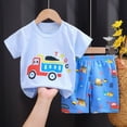 thumbnail image 2 of kpoplk Toddler Baby Girl Boy Summer Clothes Short Sleeve T Shirt Casual Shorts Sets Sister Brother Matching Outfits 9-18 Months,Light Blue, 2 of 4
