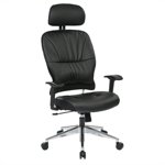 Black Bonded Leather Managers Chaise par Office Star