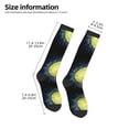thumbnail image 2 of Knee High Socks for Women Men Athletic - Tennis Ball In Fire And Water Thigh-High Black Sole Comfort Breathable Long Socks for Casual Travel Running, 2 of 7