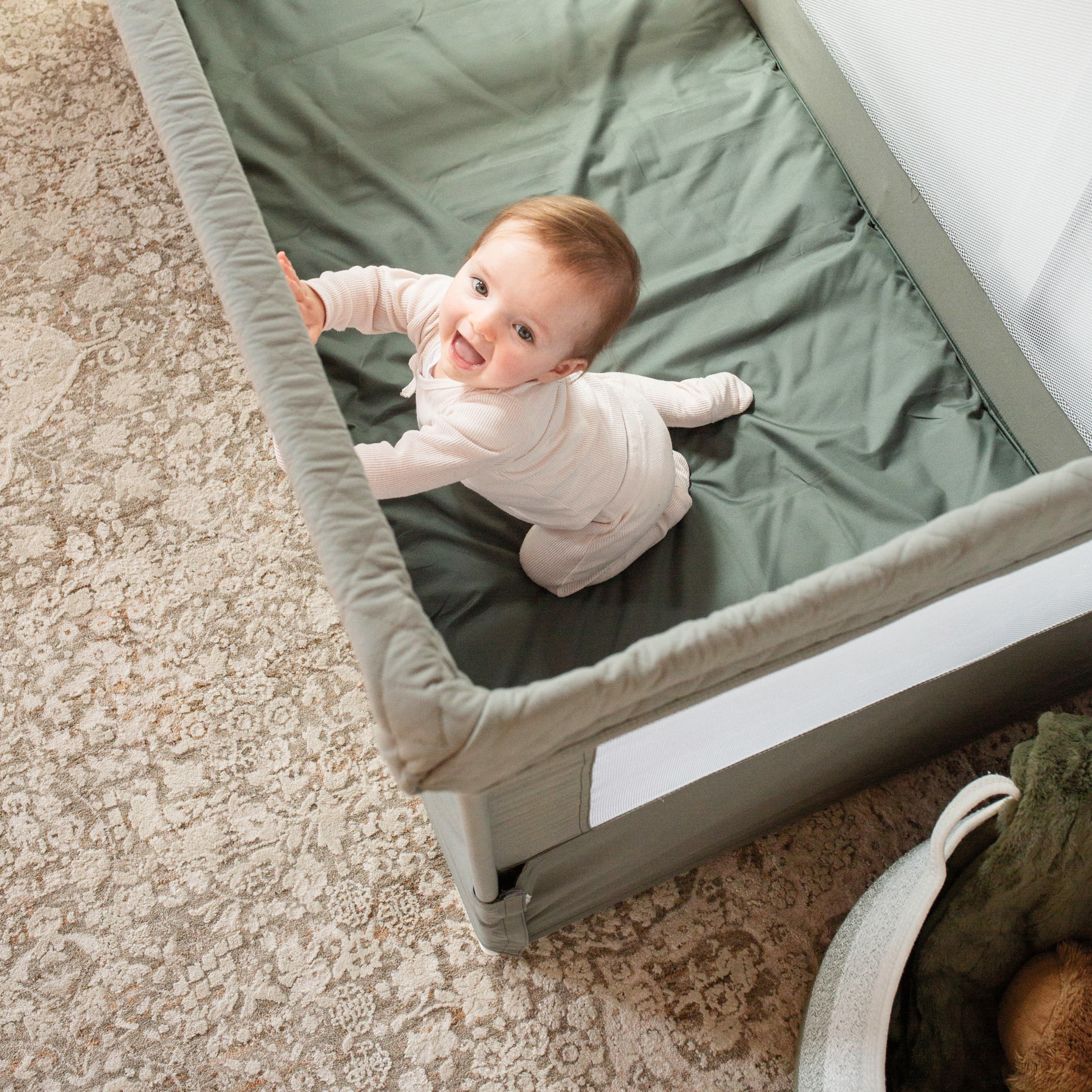 Baby Delight Lunaire Full Size Mesh Crib & Playard – Organic Sage