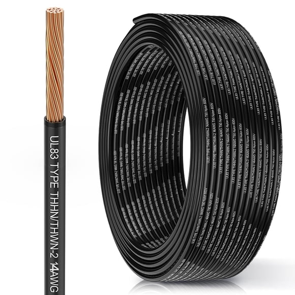 Cable MEIHUIJI 14 AWG THHN 15 m 600 V negro con aislamiento de nylon y PVC