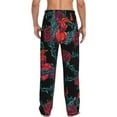 thumbnail image 3 of Vintage Style Fiery Hearts Rose Flowers Eagle Wings Men'S Pajama Pants Soft Sleep Lounge Pants Pjs Bottoms With Pockets Small, 3 of 6