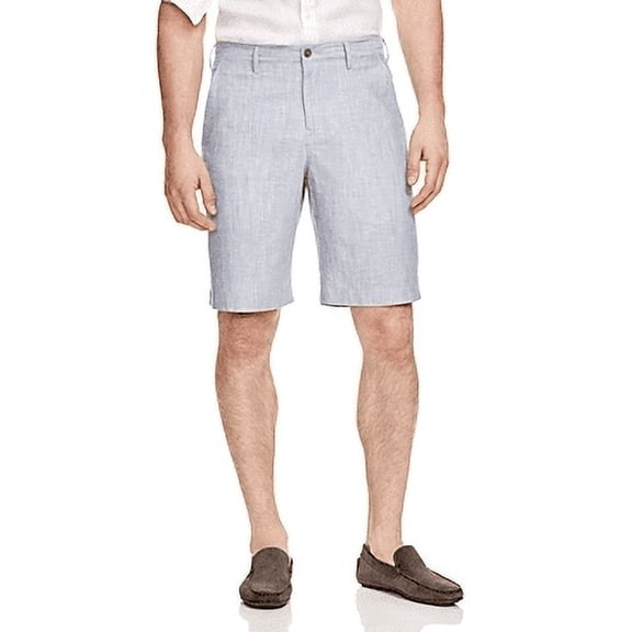 Bloomingdale's BLUE Casual Linen Cotton Chinos Khakis Shorts, US 34