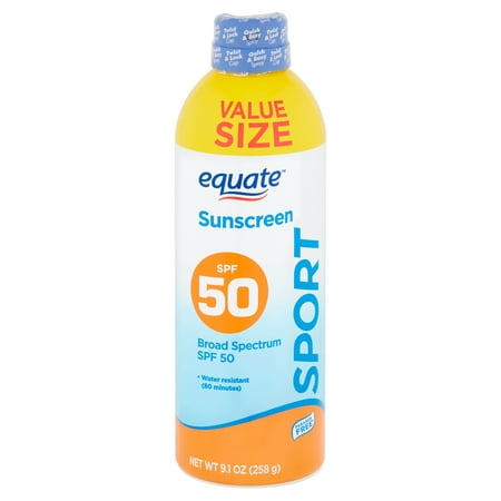 Equate Sport Broad Spectrum Sunscreen Spray, Value Size, SPF 50, 9.1