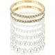 thumbnail image 1 of Conjunto de pulseras de perlas apilables, pulsera de perlas multicapa para mujer, pulseras de cuentas apilables de plata, bisutería de moda, regalos de Navidad y Día de la Madre., 1 of 7