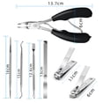 thumbnail image 5 of Toenail Clippers Pinkiou Cuticle Nipper Nail Clippers for Thick Nails Toe Nail Clippers for Seniors Thick Toenails 6PCS Ingrown Toenail Clippers Nail Cutter with Nail File Cuticle Pusher, 5 of 8