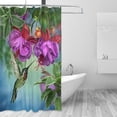 thumbnail image 2 of Coolnut Flowers Hummingbird Bathroom Waterproof Shower Curtain Set Bathtub Curtain with 12 Hooks for Bathroom Decor,Hotel,Room,60"x 72", 2 of 6