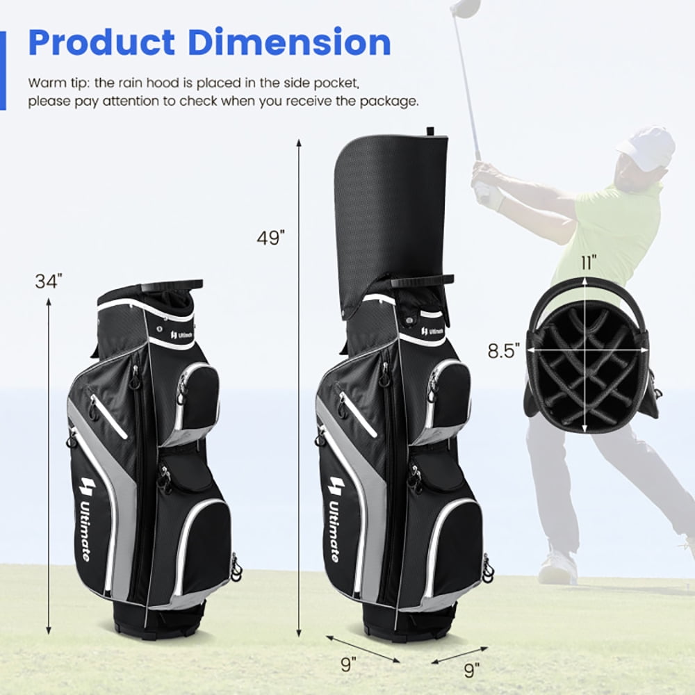 Spaco Golf Cart Bag with 14 Way Top Dividers-Gray, Golf Stand Bag for Men & Women,Multiple Pockets, Lightweight & Durable