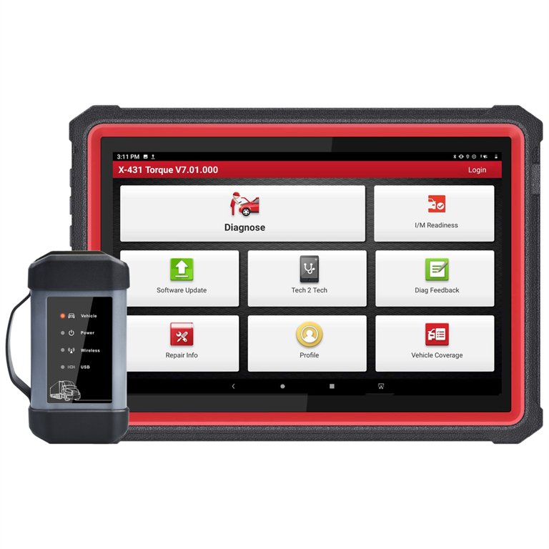 Launch Tech USA LAU301190748 X-431 Torque III Pro Automotive & Heavy Duty Diagnostic  Scan Tool 