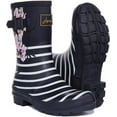 thumbnail image 5 of Joules Women's Molly Welly Mid Height Rain Boot Navy Floral Stripe 6, 5 of 6