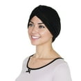 thumbnail image 3 of Glitter Turban Twist Knot Head Wrap Stretchy Metallic Fabric Elegant Headscarf for Stylish Looks - Black, 3 of 5