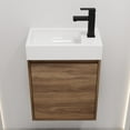 thumbnail image 3 of Tcbosik 18" Floating Vanity Sink Combo for Small Space, Modern Wall Mounted Bathroom Cabinet Set w/White Ceramic Basin Top, Brown Ebony, 3 of 10