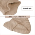 thumbnail image 4 of Morttic Women Men Beanie Hat Winter Warm Knitted Hat with Earflap Woolen Ski Skull Cap for Sport Outdoor, Beige, 4 of 7