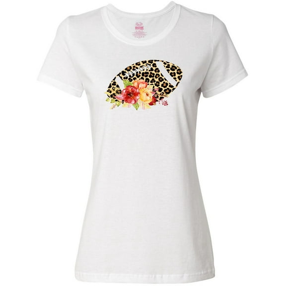 Inktastic Football with Flowers and Leopard Spots Women's T-Shirt