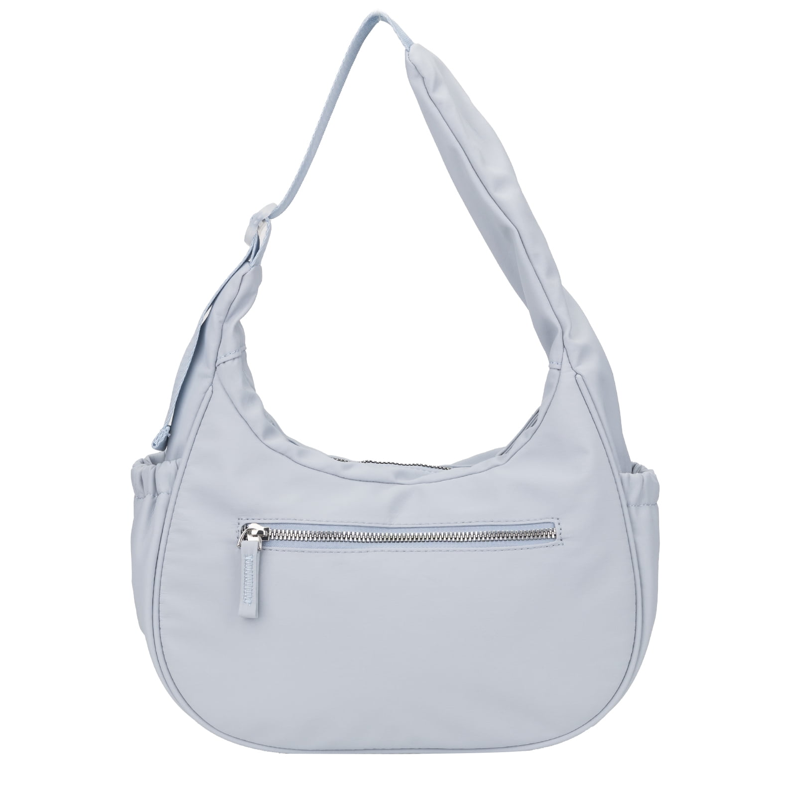 JANKS Small Puffer Crescent Shoulder Bag for Women, Nylon Quilted Puffy Crossbody Purse, Cute Hobo Shoulder Handbags （Lightblue)