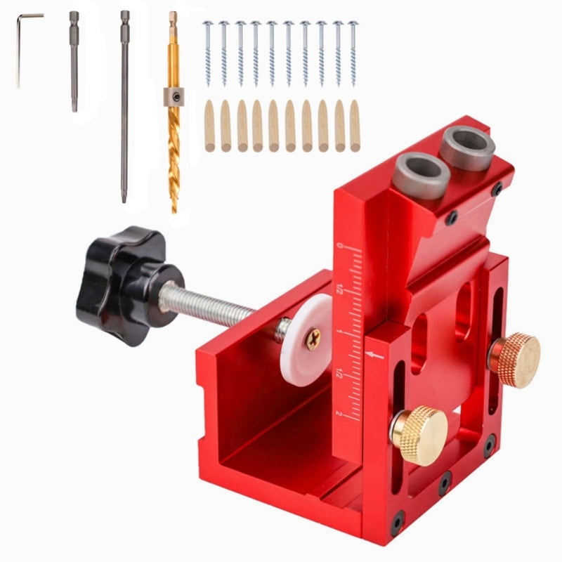 Pocket Hole Jig Set Angled Drill Guide 9.5mm Step Drill Hole Punchers Tool