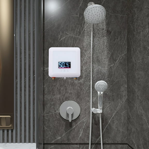 5.5kw Tankless Water Heater Electric with Remote Control, Portable Mini Instant Hot Water Heater - 86°F-131°F Temperature Adjustment - Ideal for Home/RV Shower and Kitchen