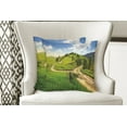 thumbnail image 4 of Ambesonne Nature Throw Pillow Cover 2 Pack, Hillside Meadow Trees, 18", Green Blue, 4 of 6