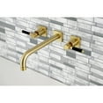 thumbnail image 2 of Kingston Brass KS6027DKL Kaiser Two-Handle Wall Mount Roman Tub Faucet, Brushed Brass, 2 of 7