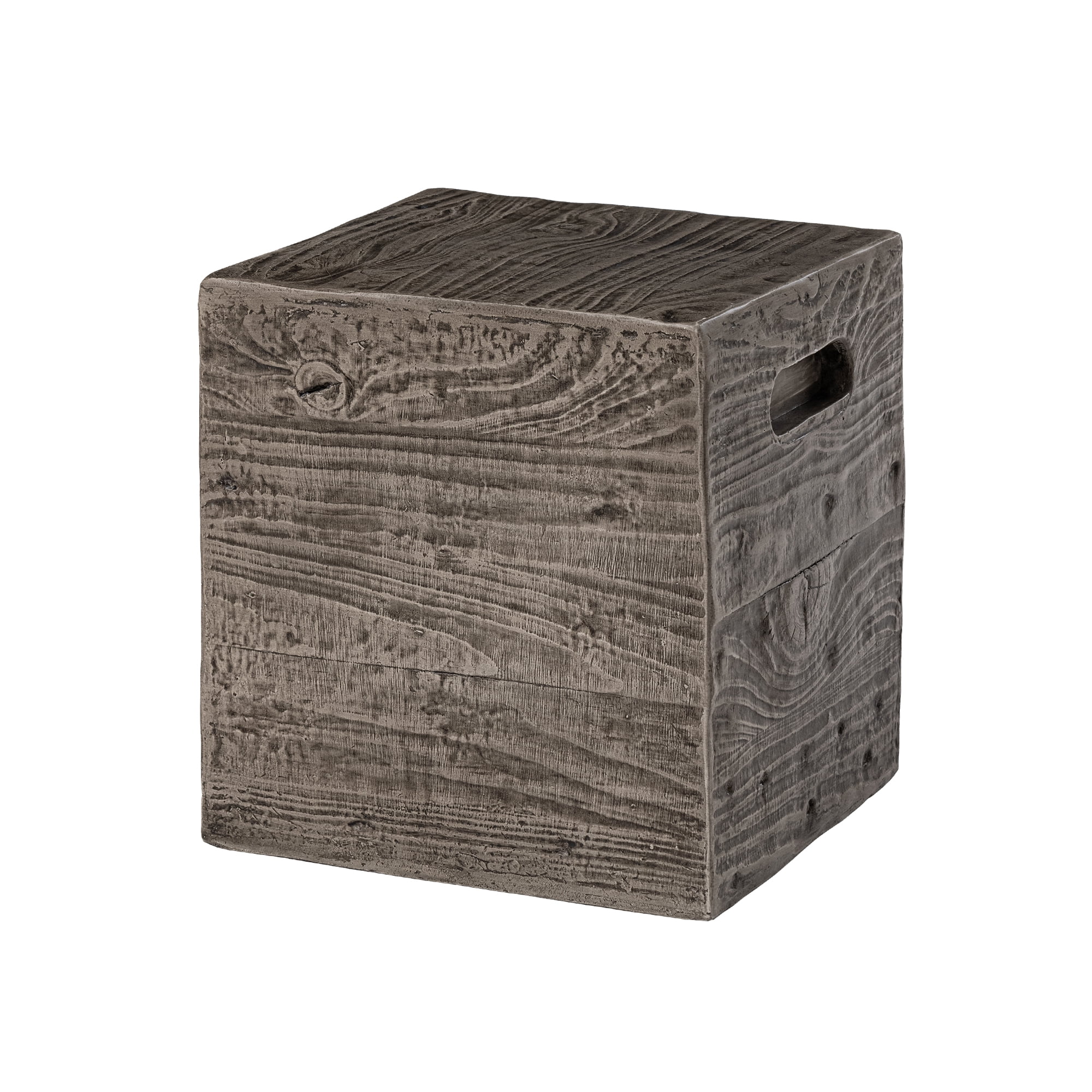 MOALCOFER Concrete Outdoor side table with Faux Wooden,Small Patio Accent Table