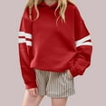 thumbnail image 2 of CYRBOKO Sweatshirts for Girls, Crew neck Athletic Loose Fit Long Sleeve Pullover Tops Red Size 9-10 T, 2 of 3