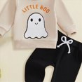 thumbnail image 4 of NOLDARES Toddler Baby Boy Fall Clothes Embroidery outfit Long Sleeve Top Jogger Pant Set(T246-Beige), 4 of 4