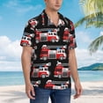 thumbnail image 2 of Lsque Fire and Rescue Truck pattern Hawaiian Shirt for Men, Unisex Summer Beach Casual Short Sleeve Button Down Shirts-Large, 2 of 9