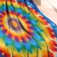 thumbnail image 3 of Colorful Tie Dye Floral Mandala Blanket,Comfortable Soft Flannel Throw Blanket,All Season,Warm Lightweight Blankets for Sofa Bed Couch Living Room Chair,30"x40", 3 of 4