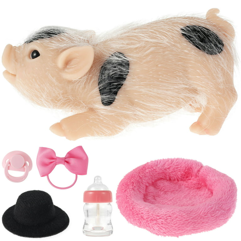 OROMYO 4.7Inch Silicone Pig Doll Toy Mini Soft Lifelike Silicone